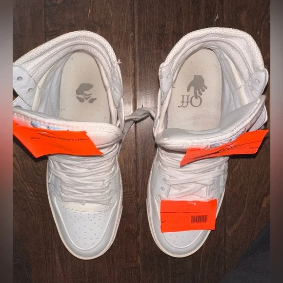 Off White Off-Court 3.0 Leather High Top Sneakers White size 40